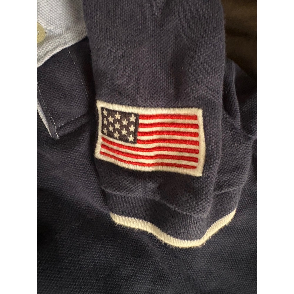 Ralph Lauren Baby Boy Colorblock Big Pony Polo Romper Navy Blue White 18M - Picture 5 of 6